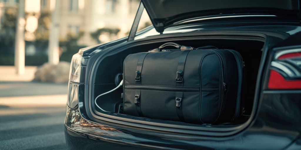 Luggage in the back of a sedan