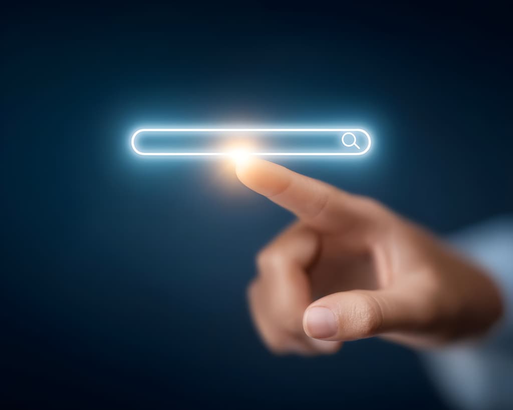 Depiction of a search bar being clicked