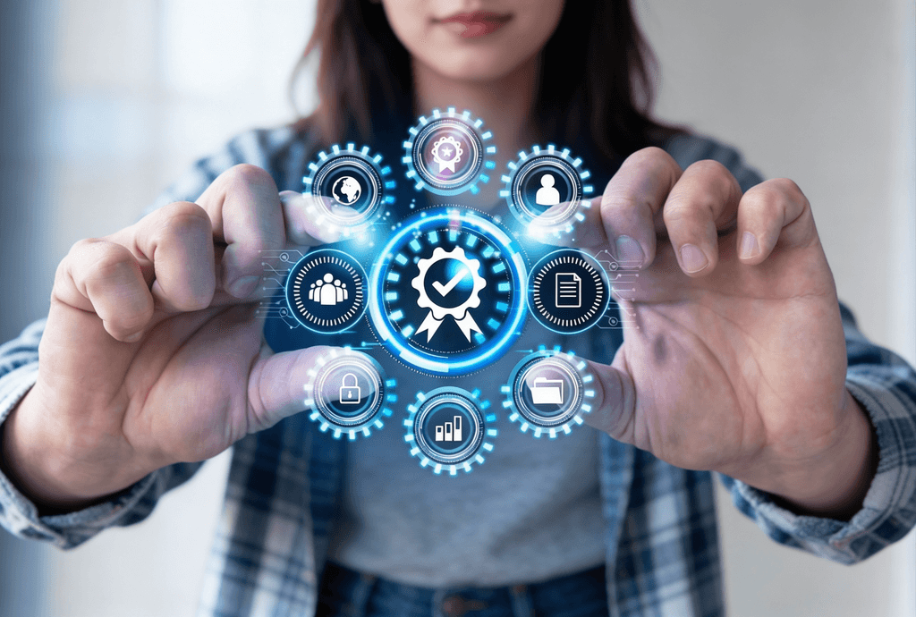 Hotel operator managing different areas of her tech stack