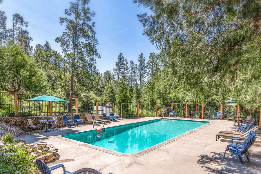Pool area at Woodland Park Manor