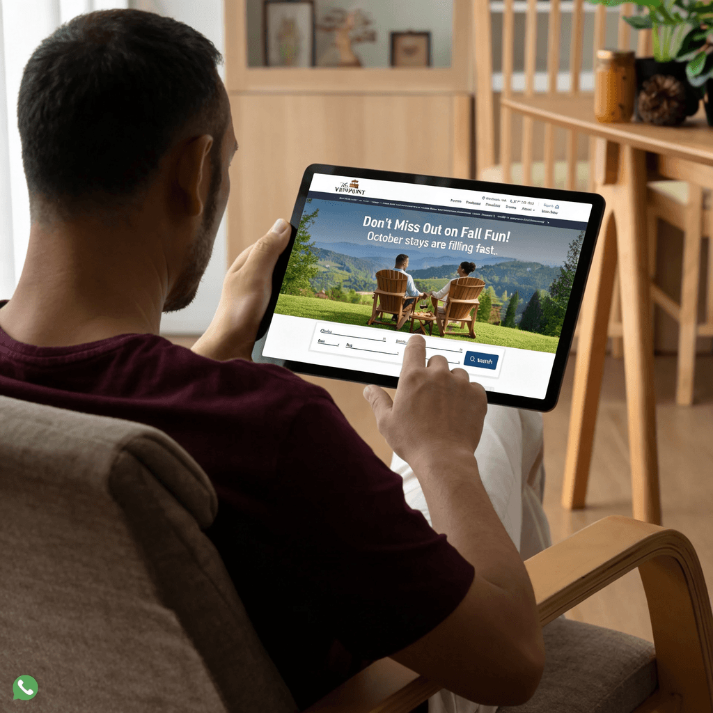 A guest booking a stay using ThinkWeb