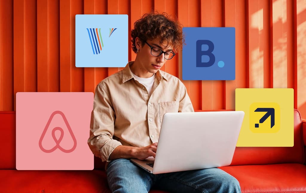 Person checking hotels in their laptop