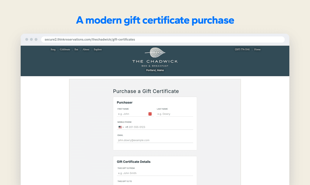 The gift certificates page got an upgrade too