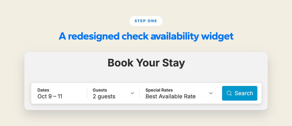 The redesigned check availability widget is now live