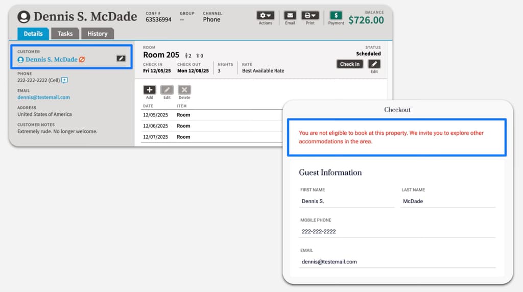 The banned customer feature makes it easier to flag certain customers