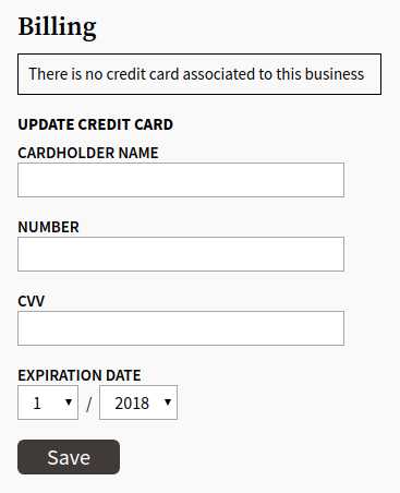 ThinkReservations customer billing information form